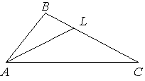 Чертёж треугольника $ABC$ с биссектрисой $AL$