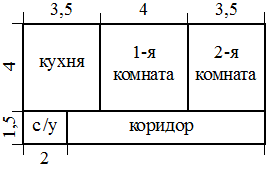 План квартиры с размерами помещений