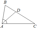 Треугольник $ABC$ с биссектрисой $AD$